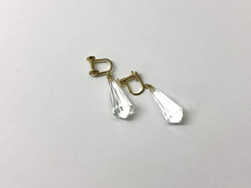 K18ピアス/水晶