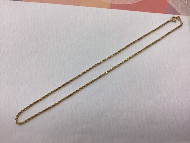 18金ネックレスをお買取しました。