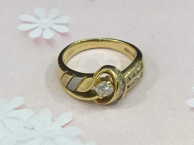 18金 プラチナ ダイヤモンド リング お買取しました。