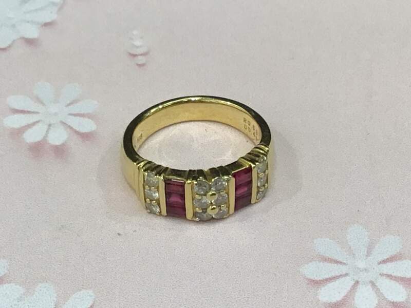 18金 ルビー ダイヤモンド リング 買取しました。