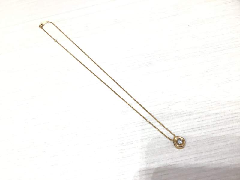 18金ダイヤプチネックレス買取りました。