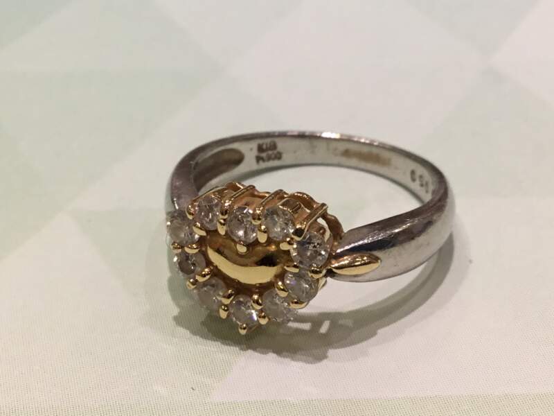 18金 プラチナ コンビ リング をお買取しました