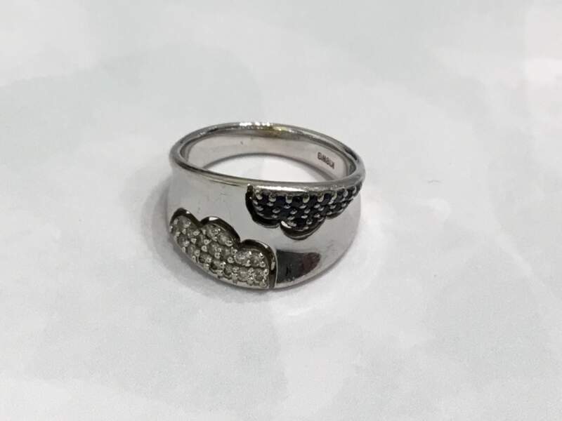 ダイヤモンド サファイア 18金 ホワイトゴールド リング をお買取しました。