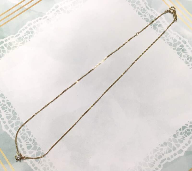 ダイヤモンド 18金 イエローゴールド プチネックレス をお買取しました。
