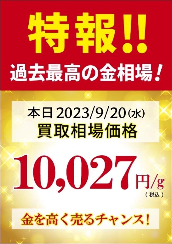 過去最高の金相場‼️