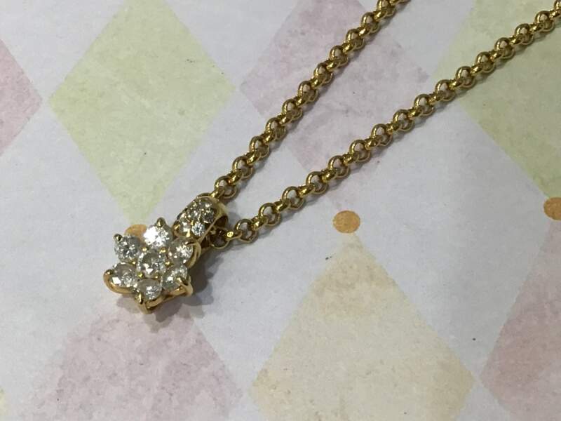 ダイヤモンド 18金 イエローゴールド ネックレス をお買取しました。
