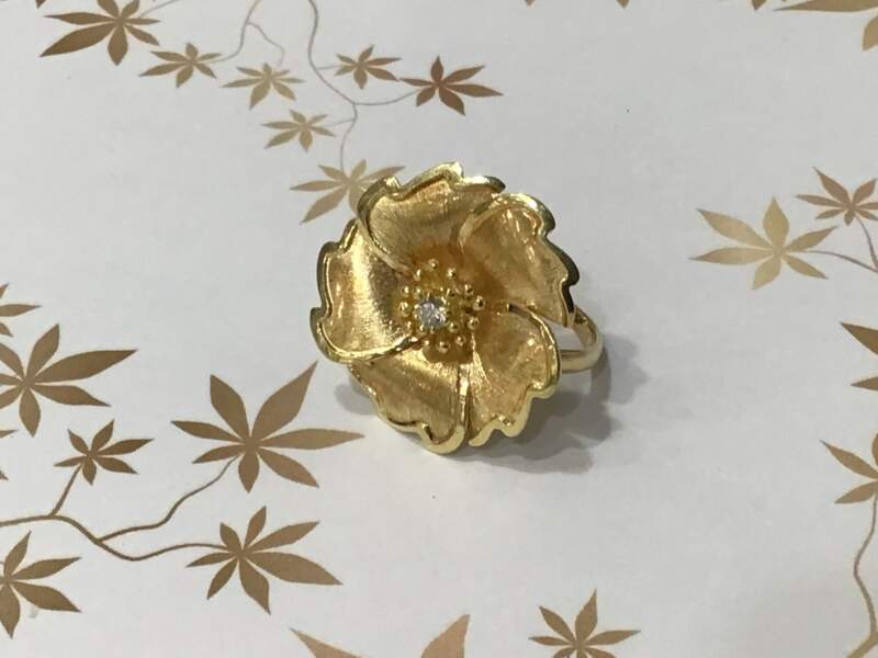 ダイヤモンド 18金 イエローゴールド リング をお買取しました。