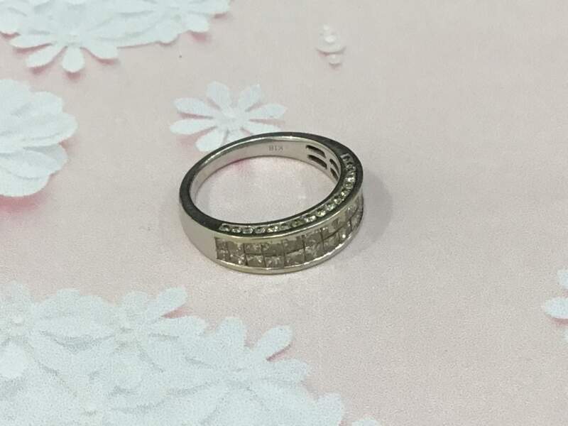 18金 ホワイトゴールド ダイヤモンド リング お買取しました。