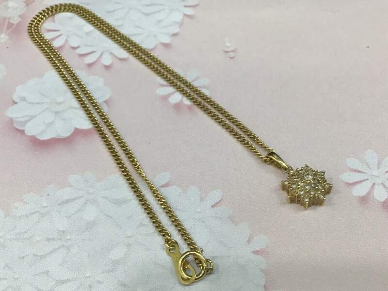 18金 イエローゴールド ダイヤモンド プチネックレス お買取しました。