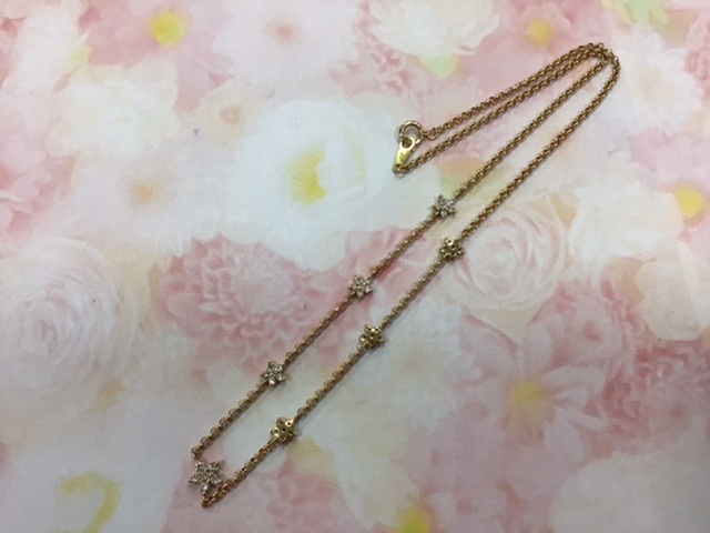 18金 石付きネックレスをお買取しました。