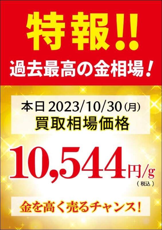 本日買取金相場が過去最高値‼️