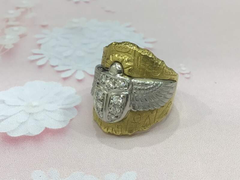 18金 イエローゴールド プラチナ コンビ リング をお買取しました。