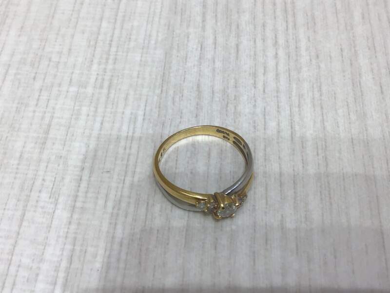 K18/PT900コンビリング買取りました。