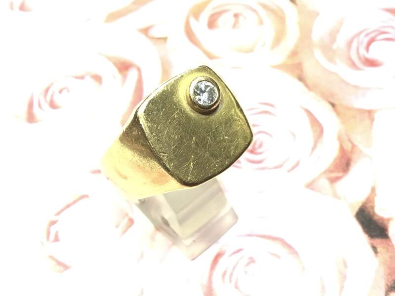 ダイヤモンド 18金 イエローゴールド 印台 リング をお買取しました。