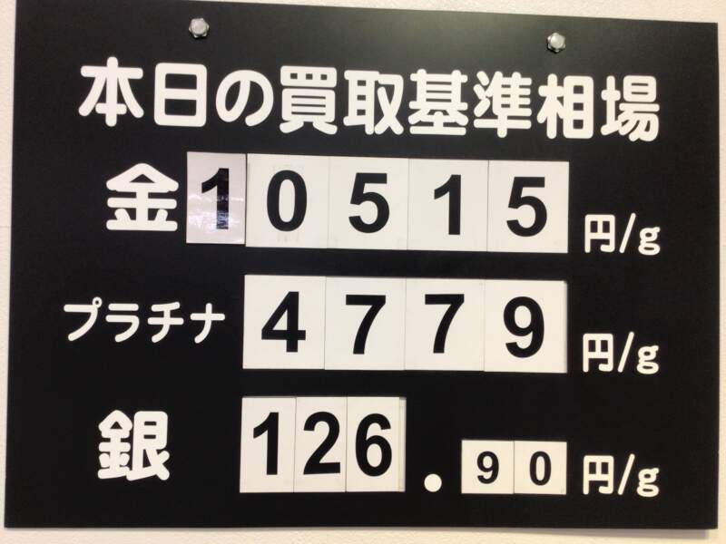 金相場高値を推移しています