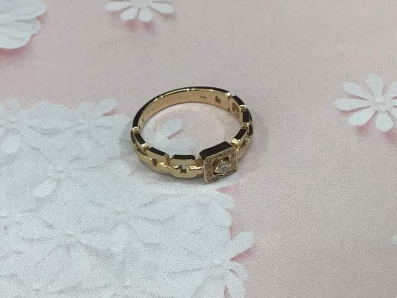18金 ピンクゴールド ダイヤモンド リング 買取しました。