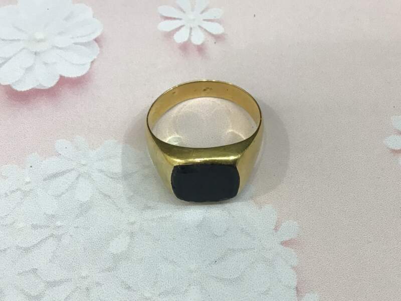 オニキス 18金 イエローゴールド リング お買取しました。