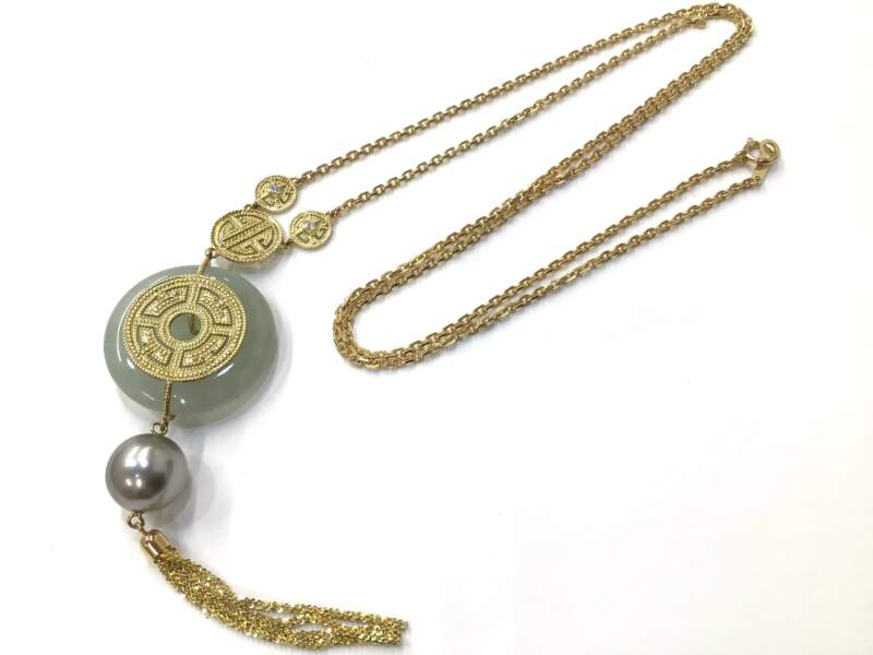 水野 薫子 18金 イエローゴールド デザインネックレス をお買取しました。