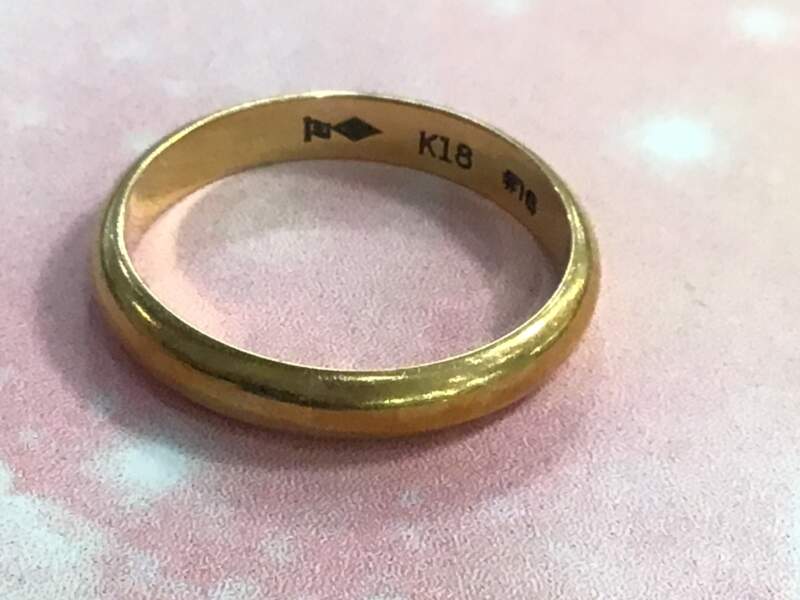 k18 甲丸 リングをお買取り致しました。