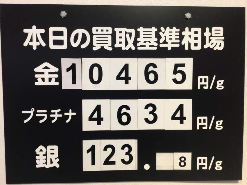 金相場が高値を推移しています