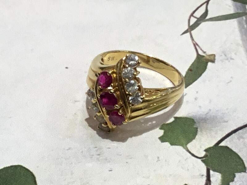 K18色石リング💍