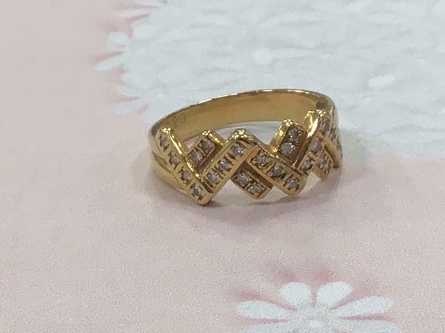 18金 ダイヤモンドリングをお買取しました。