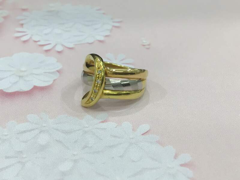 18金 プラチナ900 コンビ リング をお買取しました。