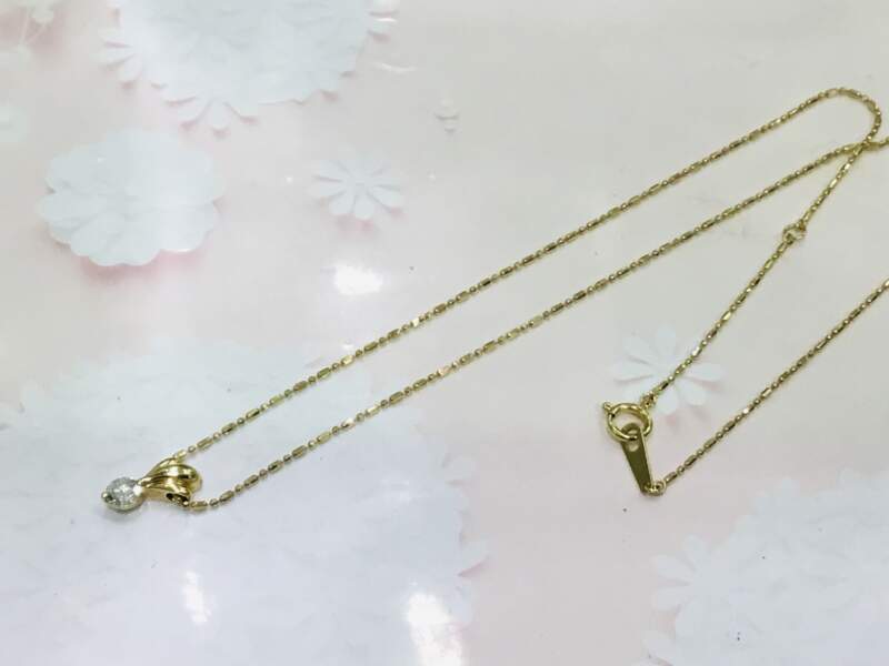 K18 ダイヤモンド プチネックレスをお買い取りしました。