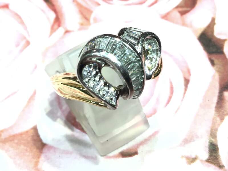 ダイヤモンド 18金 PT900 コンビ リング をお買取致しました。