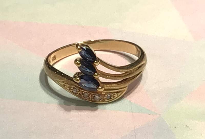 🪴18金 青色石付 リング をお買取りしました。🪴