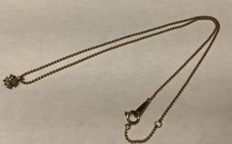 k18 イエローゴールド ダイヤ付き プチネックレス お買取しました。