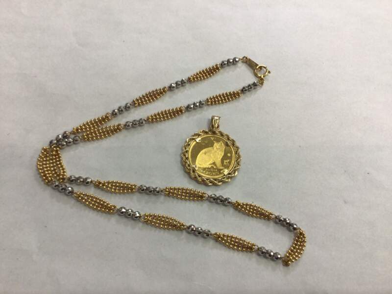 18金 プラチナネックレス 24金コインお買取しました