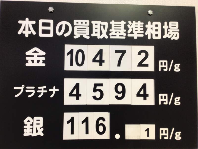 金相場が高値を推移しています