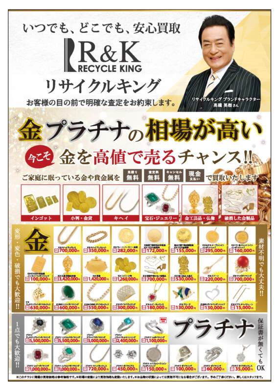 金相場が高値を推移しています