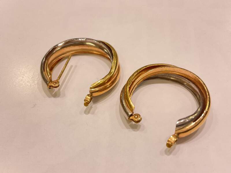 18金 コンビ ピアス をお買取しました。