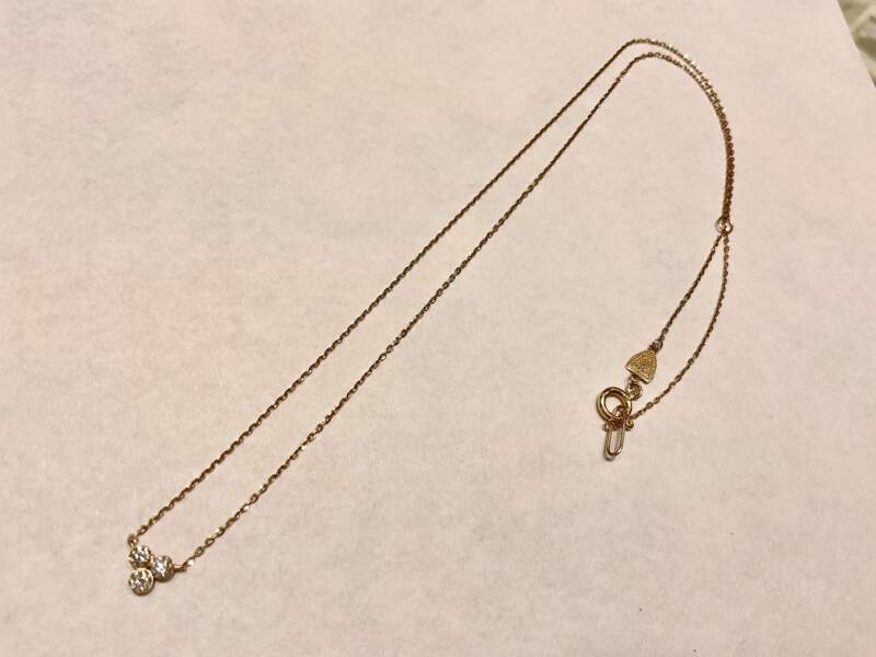 アガット ダイヤ ネックレス(YG) をお買取しました。