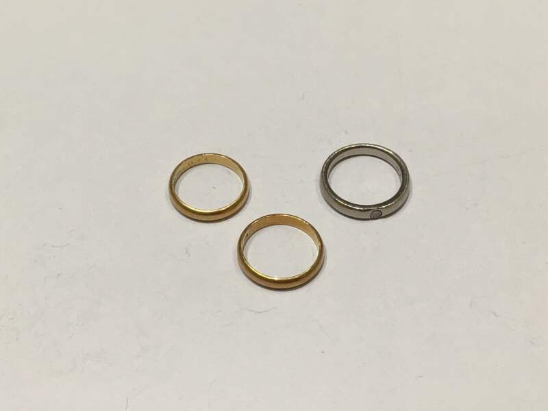 18金 イエローゴールド ホワイトゴールド リング をお買取しました。