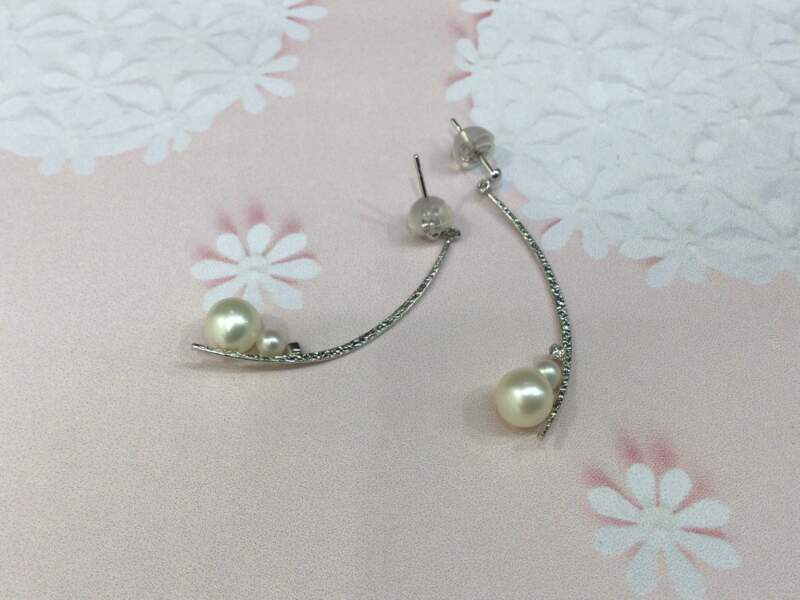 10金 淡水パール ホワイトゴールド ピアス お買取りしました。