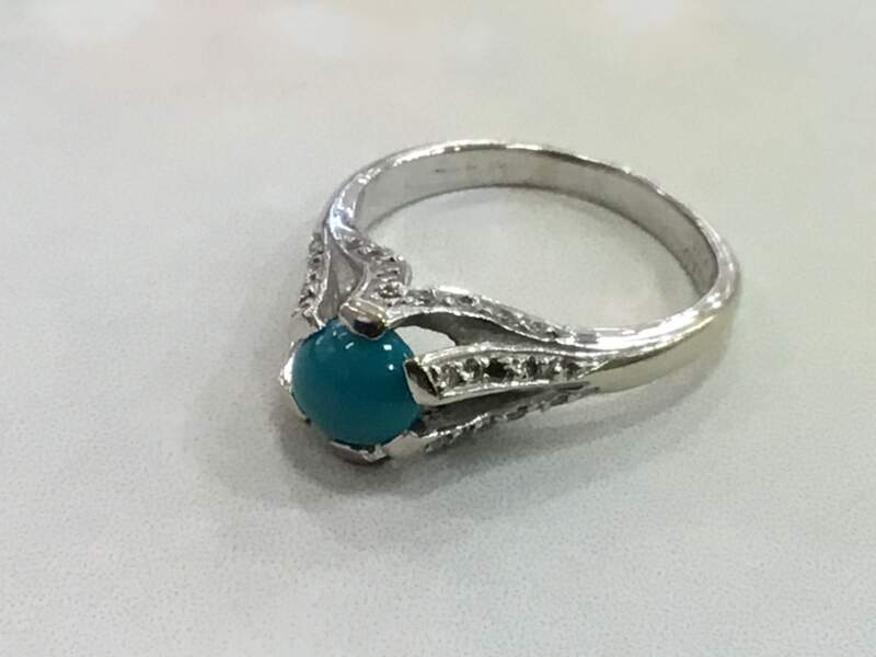 K18WG 色石リング💍