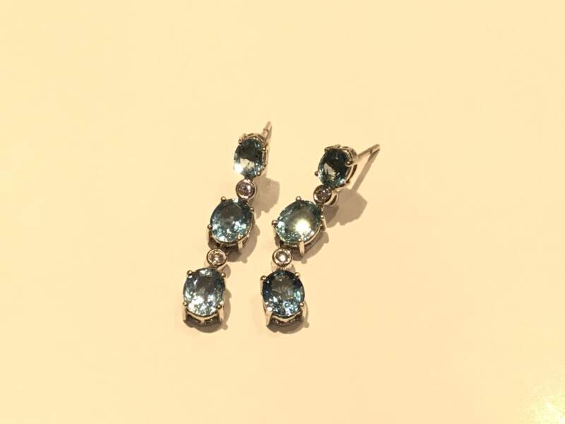 K18 ホワイトゴールド アクアマリン ピアス をお買取り致しました