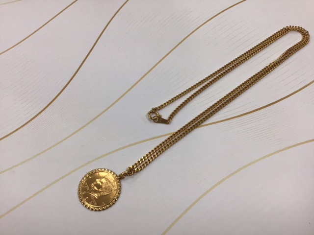 18金 トップ付き喜平ネックレスをお買取しました。