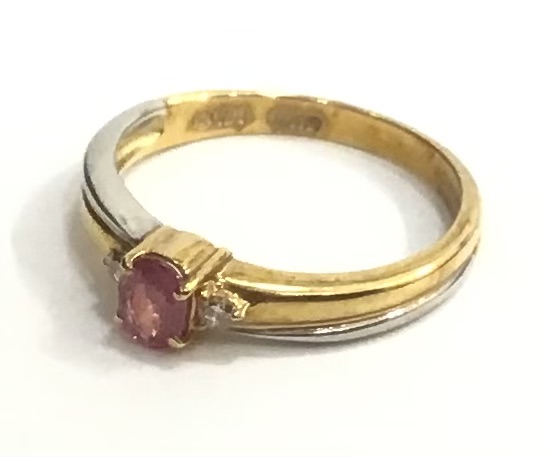 色石 18金 プラチナ850 リング をお買取しました。