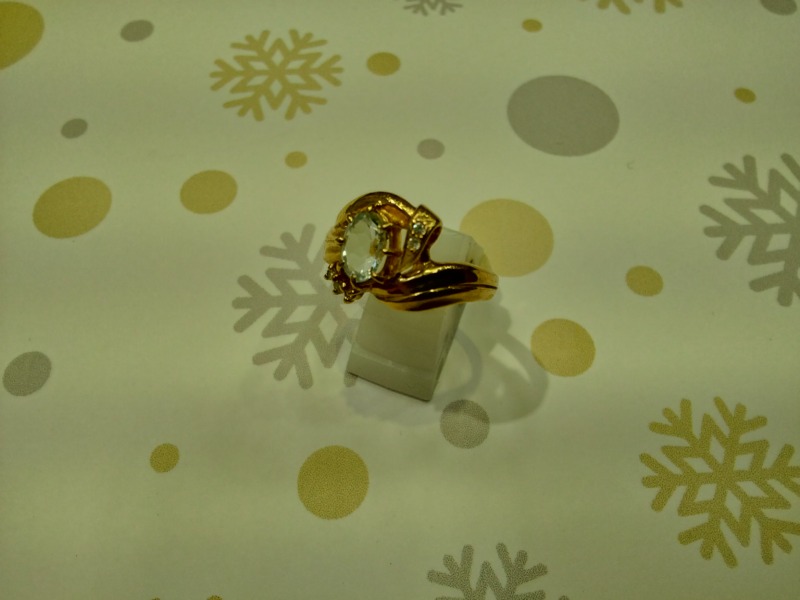 18金 イエローゴールド アクアマリン リング をお買取致しました。