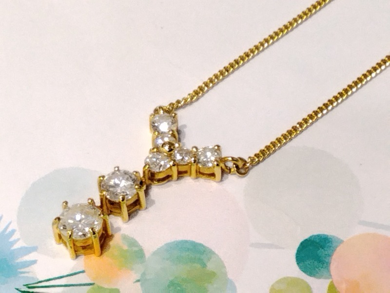 ダイヤモンド 18金 イエローゴールド ネックレス をお買取しました。