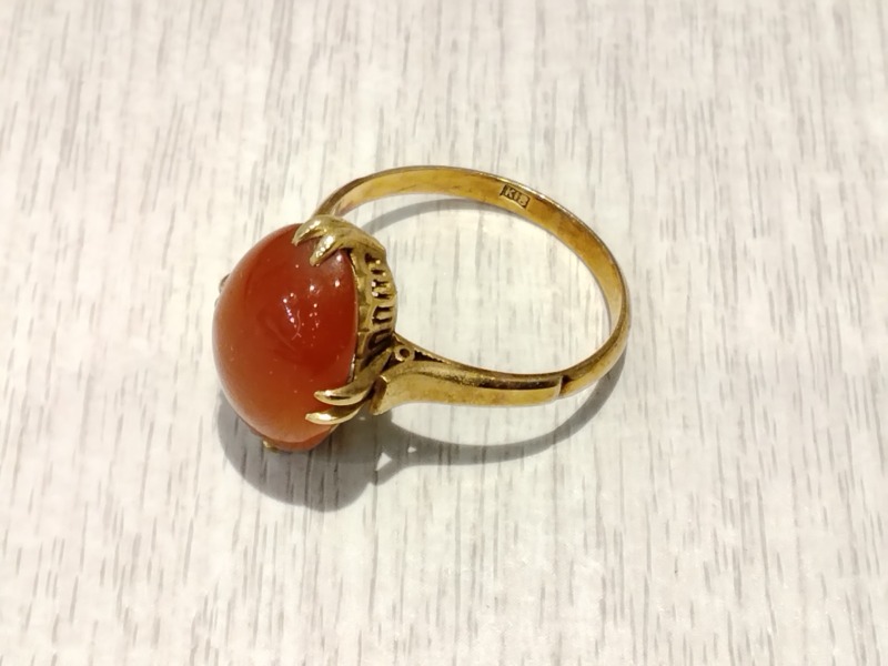 18金 イエローゴールド サンゴ リング をお買取しました。