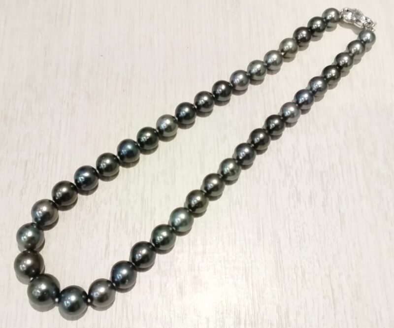 14金 ホワイトゴールド 黒真珠 ネックレス をお買取しました。