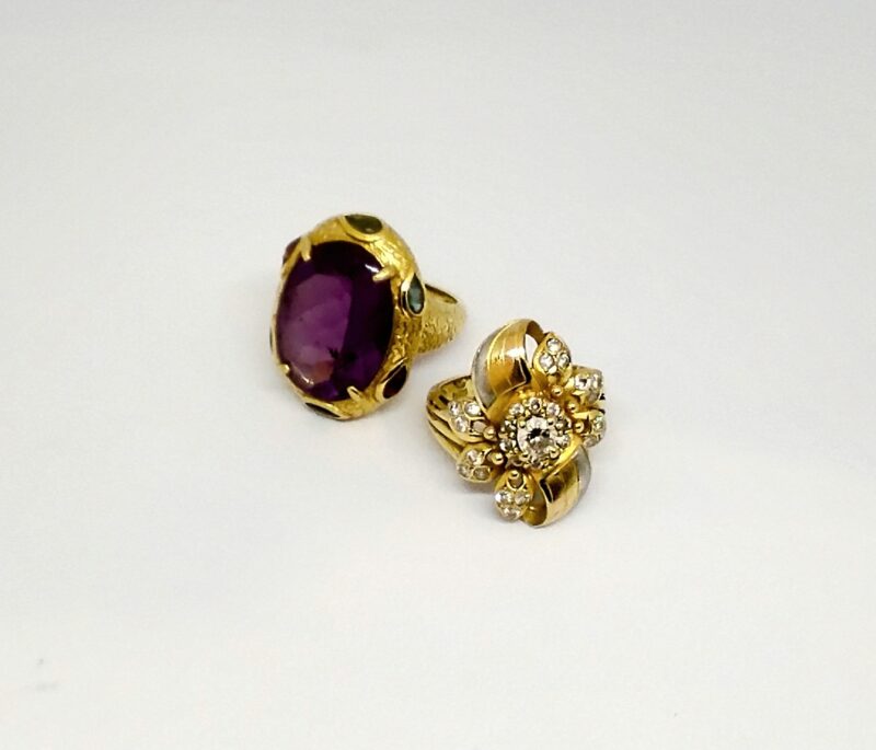 ダイヤモンド アメジスト 18金 プラチナ リング をお買取りしました。