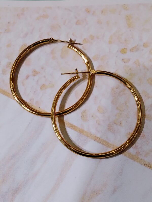 18金　フープ　ピアス