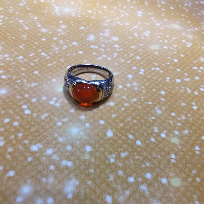 オレンジ色石　プラチナ　リング　をお買取りしました