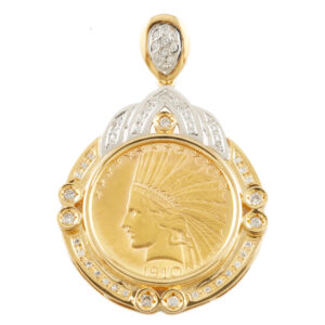 K18コインペンダント ダイヤモンド